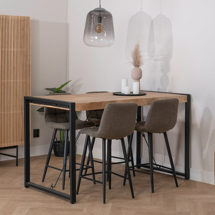 Hocker Tess | Kochinsel oder Bartisch | Bouclé braun