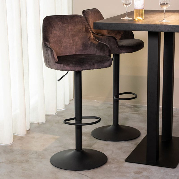 Hocker Fender | Kücheninsel oder Bartisch | Anthrazit Velours