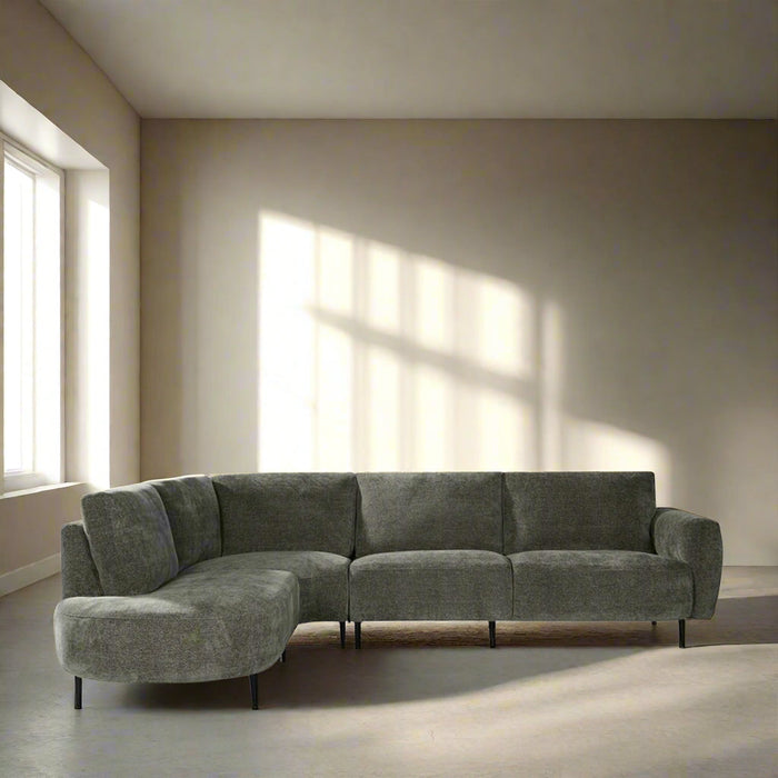 Ausziehbares Ecksofa Milano | Grüner Stoff