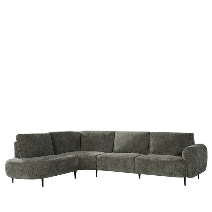 Ausziehbares Ecksofa Milano | Grüner Stoff