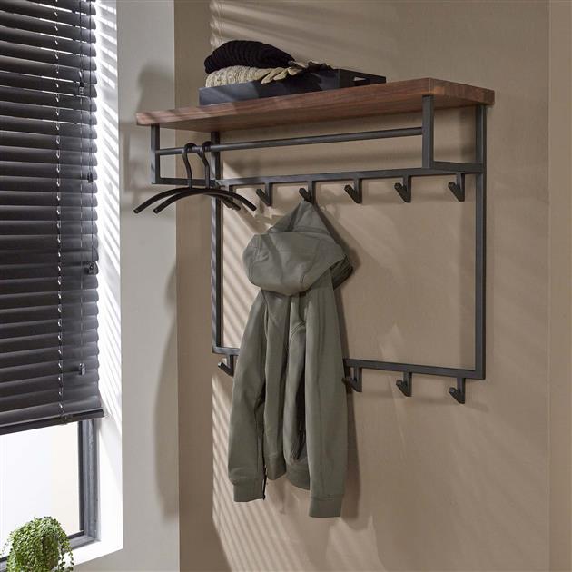 Garderobe Daytona mit 12 Haken | Naturholz Saja