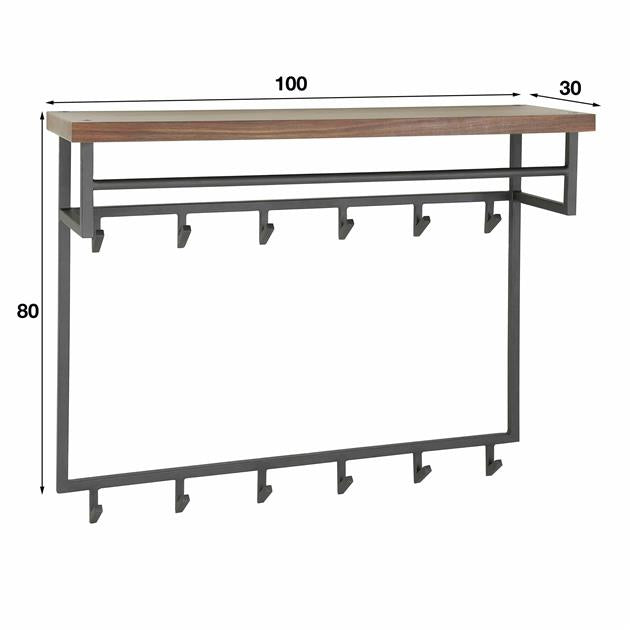 Garderobe Daytona mit 12 Haken | Naturholz Saja