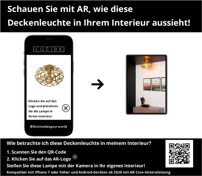 Deckenleuchte Wolfram | Ø 30 cm | Gold