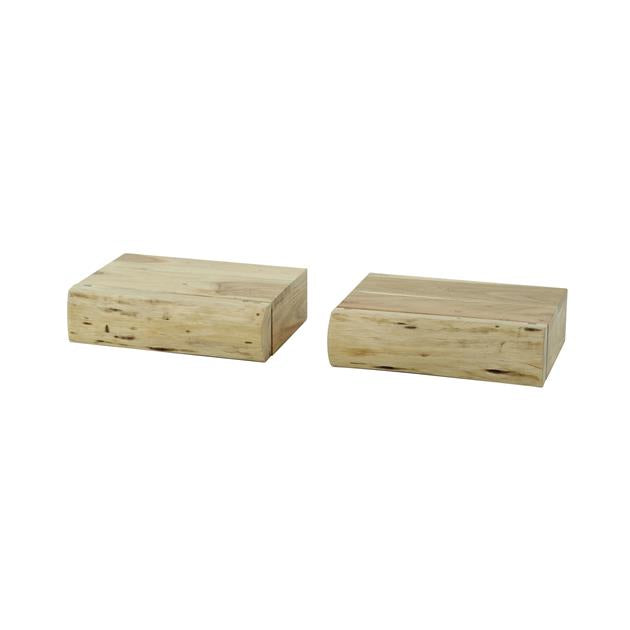 Nachttisch Tree XS | 1 Schublade | 2er-Set | Natürliches massives Akazienholz