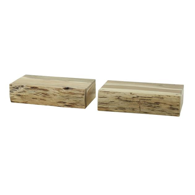 Nachttisch Tree L | 1 Schublade | 2er-Set | Natürliches massives Akazienholz