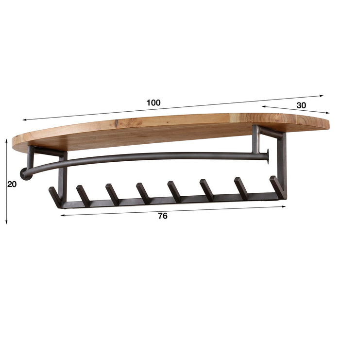 Runder Kleiderständer | 8 Haken | Holz aus massivem Akazienholz