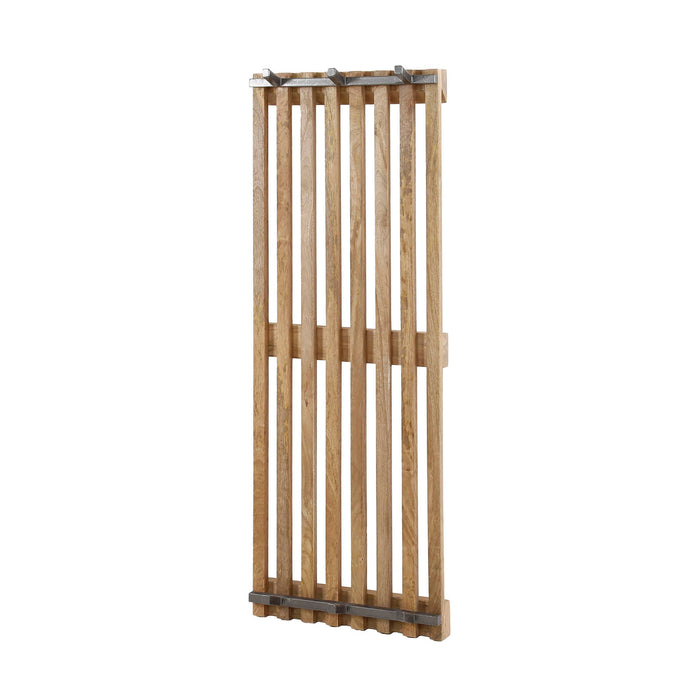 Tweed Garderobe | 6 Haken | Natürliches Mangoholz