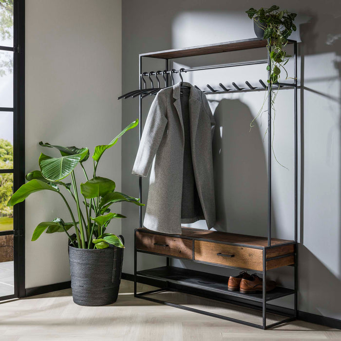Garderobe Blend | Schwarzes Hartholz