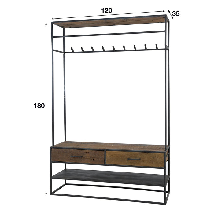 Garderobe Blend | Schwarzes Hartholz