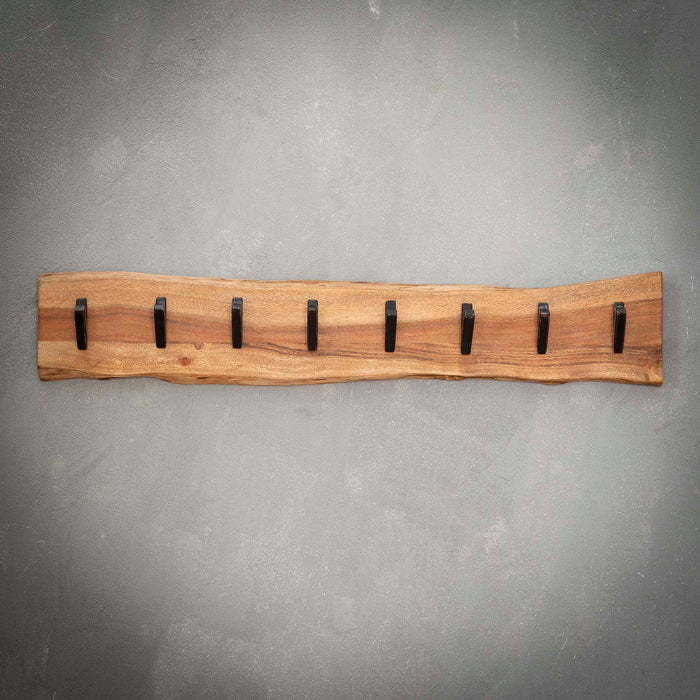 Edge Acht-Haken-Garderobe | Natürliches massives Akazienholz