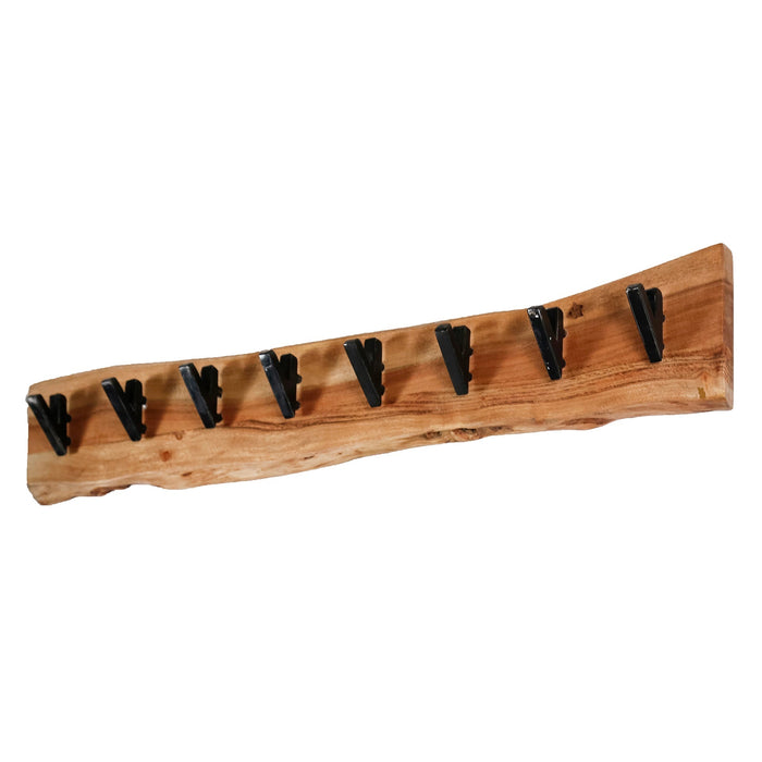 Edge Acht-Haken-Garderobe | Natürliches massives Akazienholz