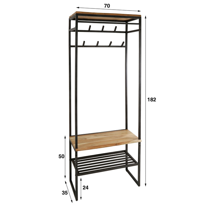 Els Garderobe | 8 Haken | Natürliches Akazienholz