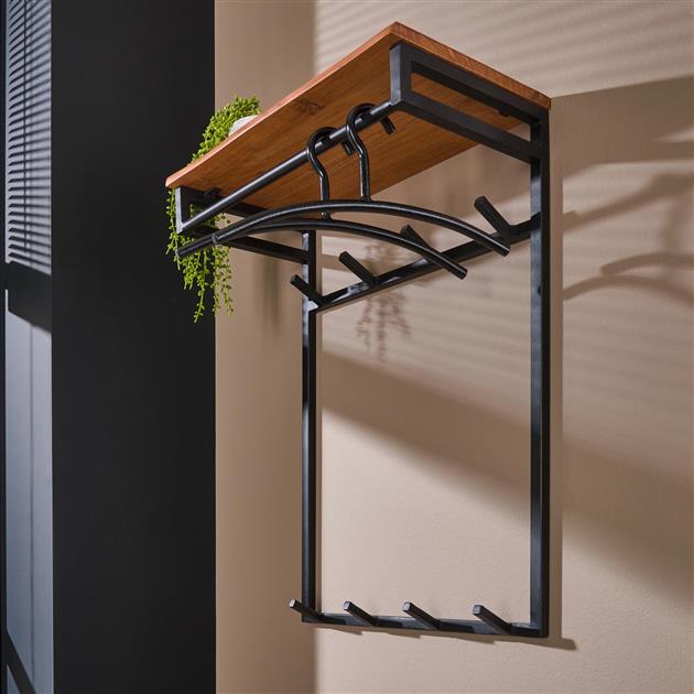 Custom Hoog Kleiderständer | Natürliches massives Akazienholz