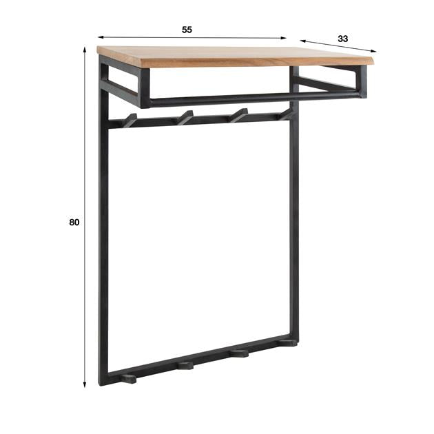 Custom Hoog Kleiderständer | Natürliches massives Akazienholz