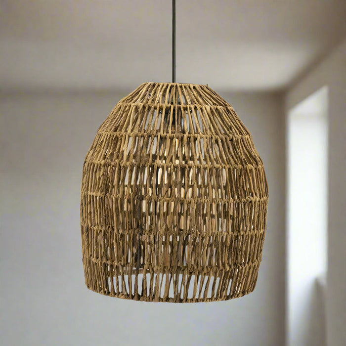 Hängelampe Sofja | Natürliche Blätter der Abaca-Pflanze