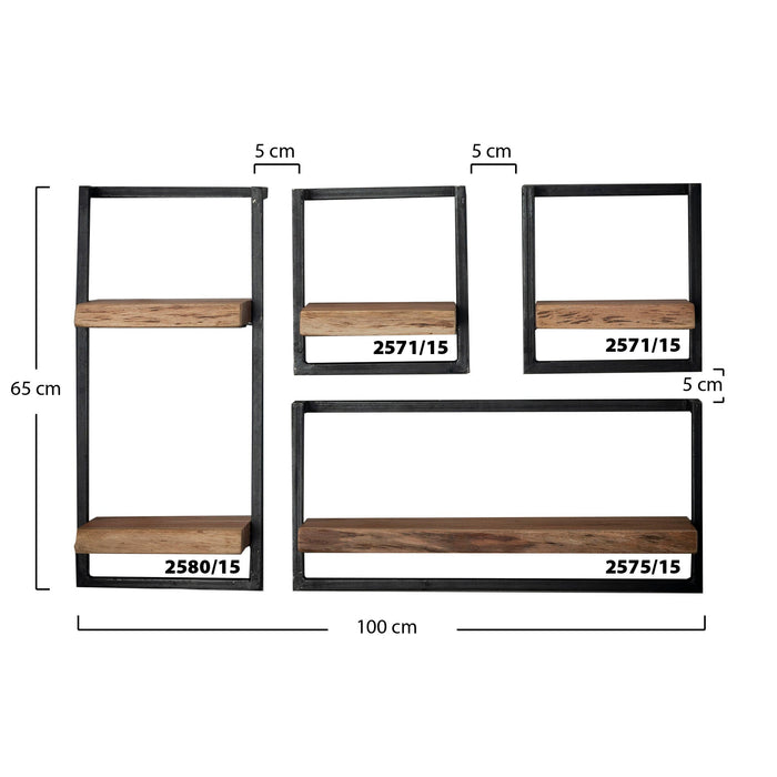 Hängendes Regal Edge 30 | Natürliches massives Akazienholz