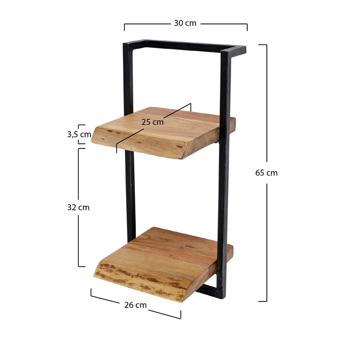 Doppelte Wandablage Twin Edge 30 | Natürliches massives Akazienholz