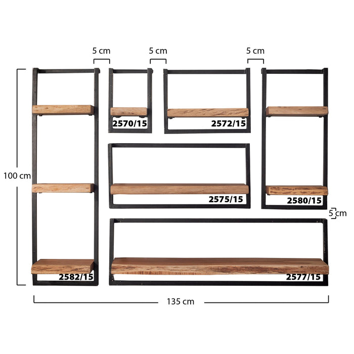 Doppelte Wandablage Twin Edge 30 | Natürliches massives Akazienholz