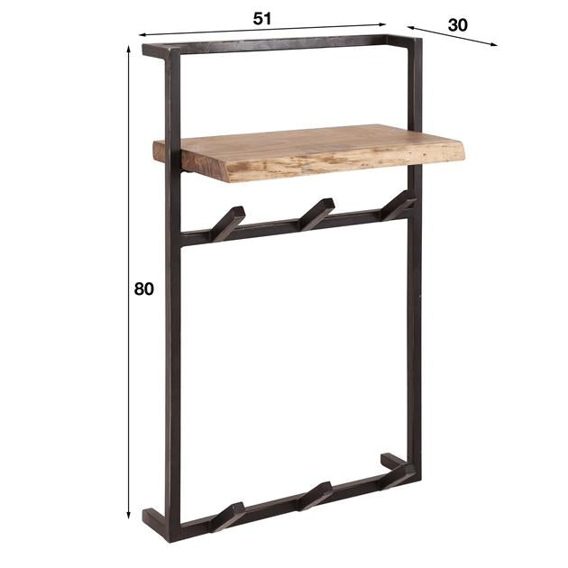 Kleiderständer Air Solid Hoch | Natürliches massives Akazienholz