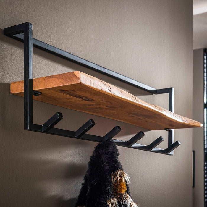 Edge Shelf Kleiderständer | Natürliches Akazienholz