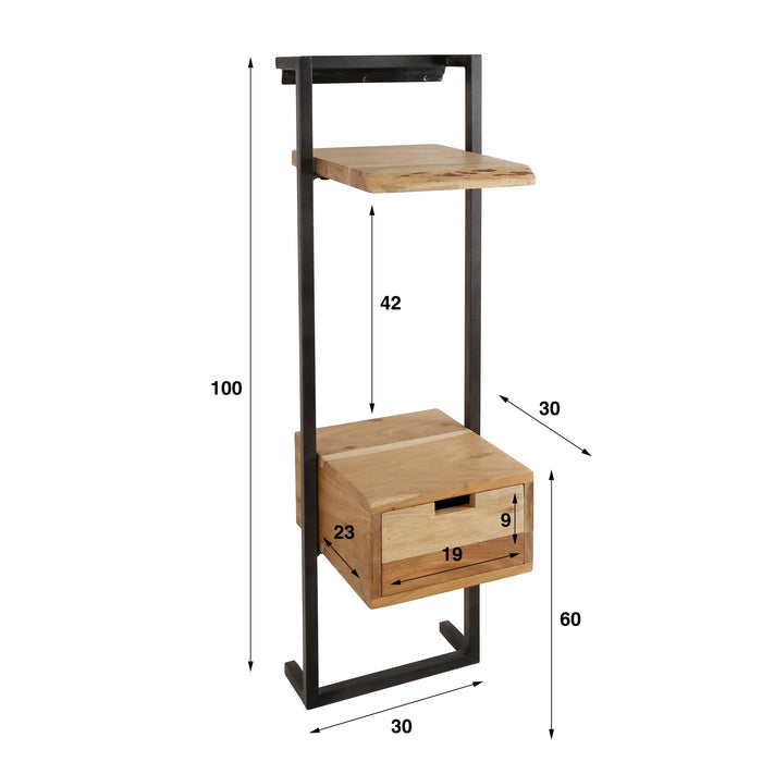 Nachttisch Air Solid | Natürliches Akazienholz