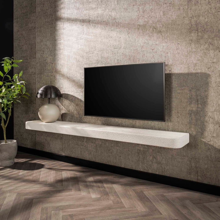 Holzwandregal Stone | 200 cm | Grauer Marmor