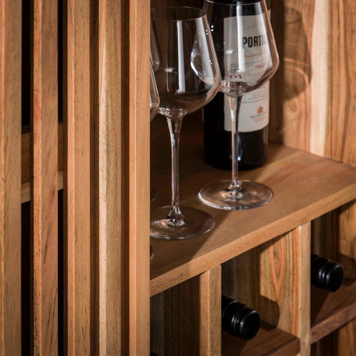 Weinregal Portland | Natürliches Akazienholz