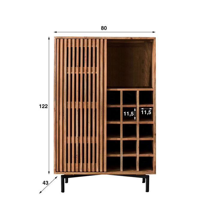 Weinregal Portland | Natürliches Akazienholz