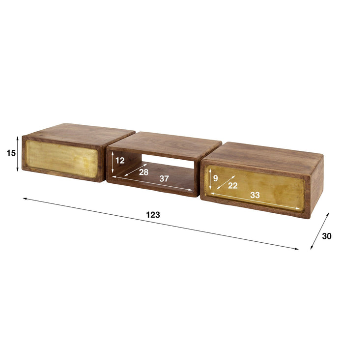 Beistelltisch Depp | Braunes Mangoholz
