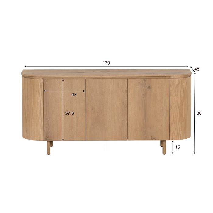 Sideboard Tobago | Natürliches Eichenfurnier