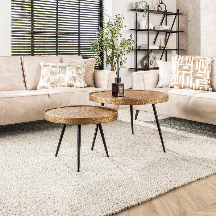 Set Couchtische Metallic | Gold
