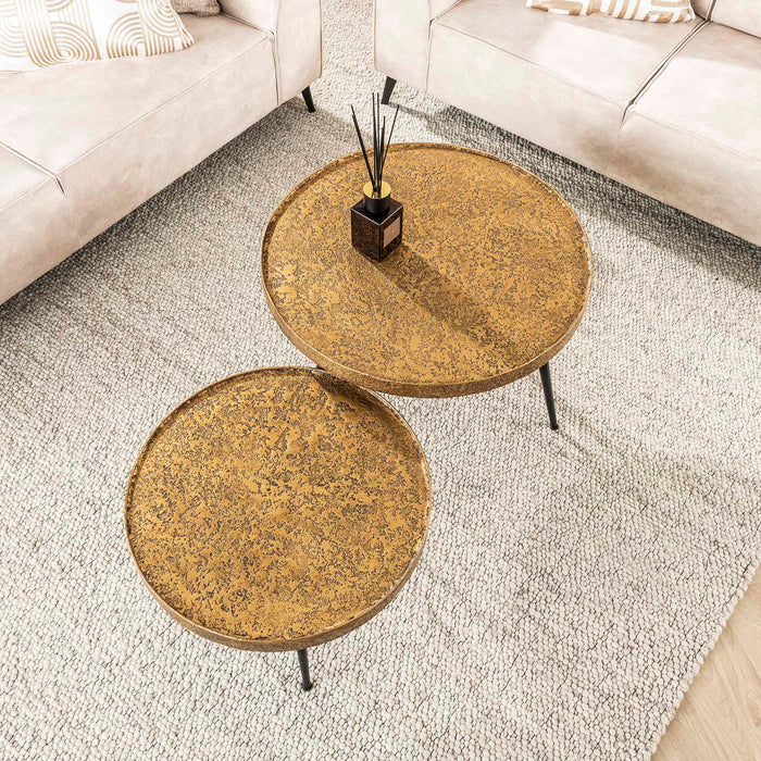 Set Couchtische Metallic | Gold