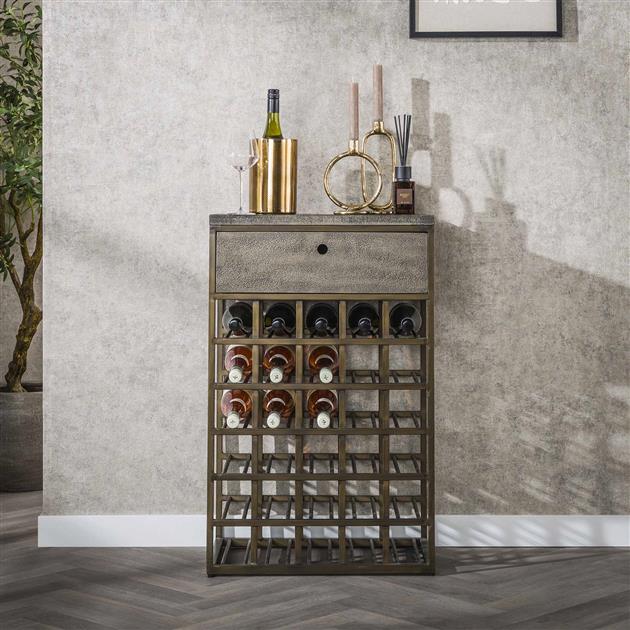 Weinschrank Angelo | Metallbraun
