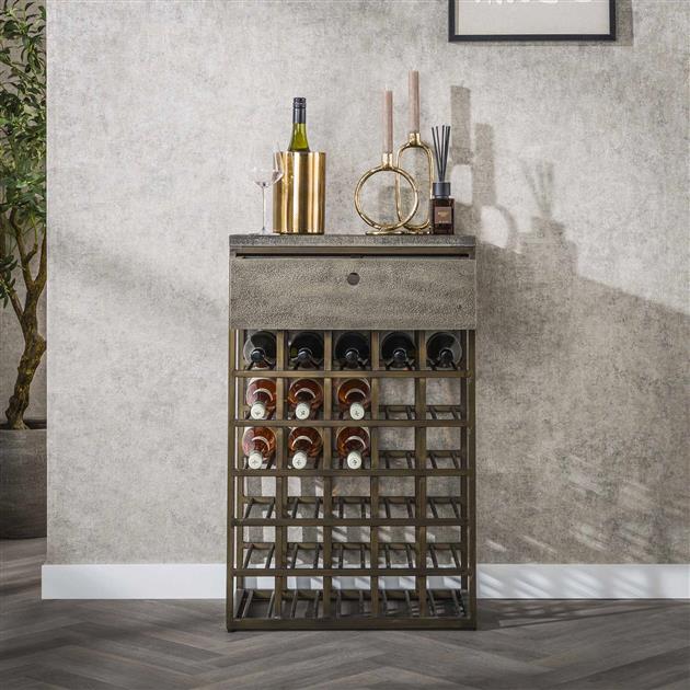 Weinschrank Angelo | Metallbraun