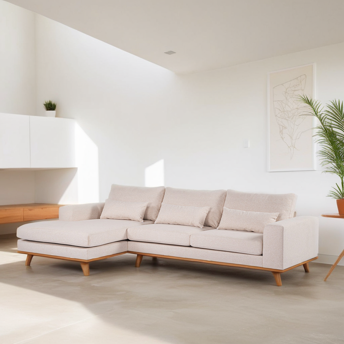 Ausziehbares Ecksofa Caro | Beige Grande