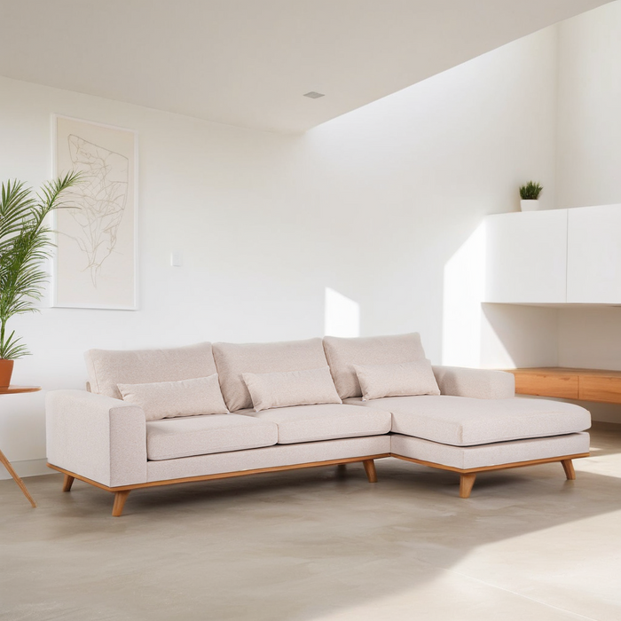 Ausziehbares Ecksofa Caro | Beige Grande