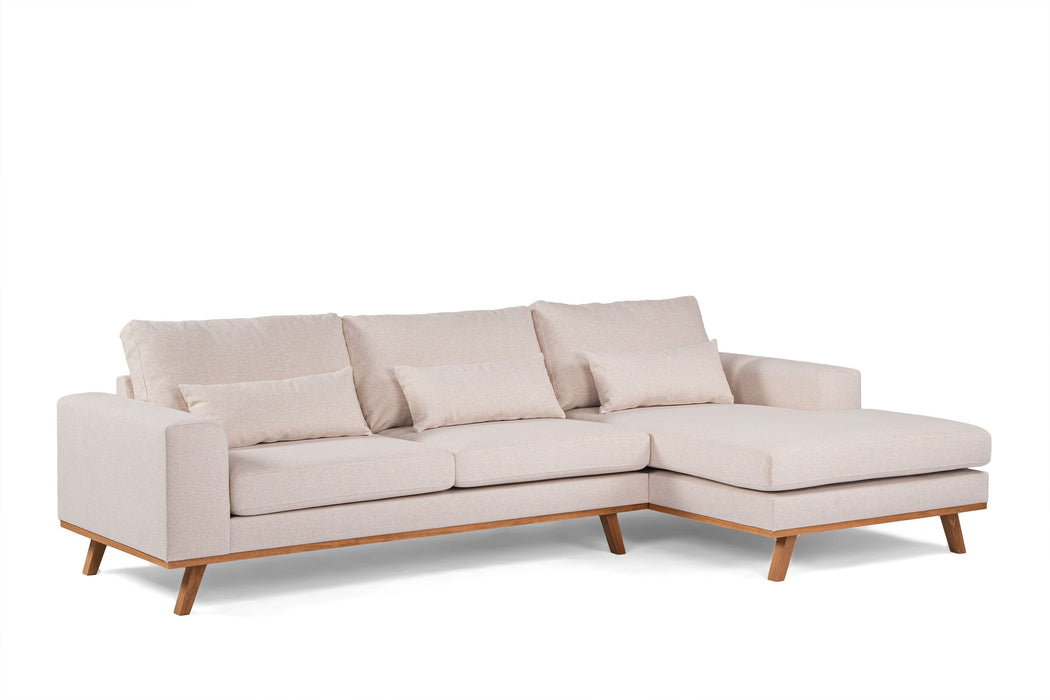 Ausziehbares Ecksofa Caro | Beige Grande
