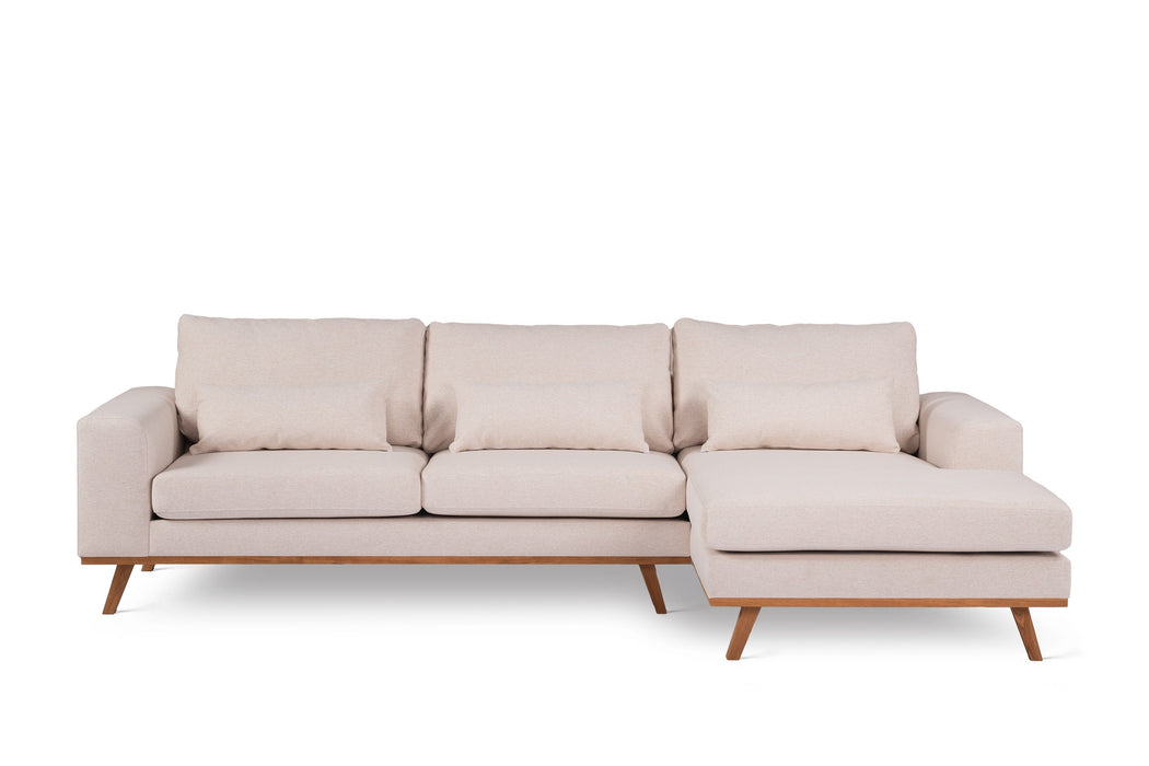 Ausziehbares Ecksofa Caro | Beige Grande