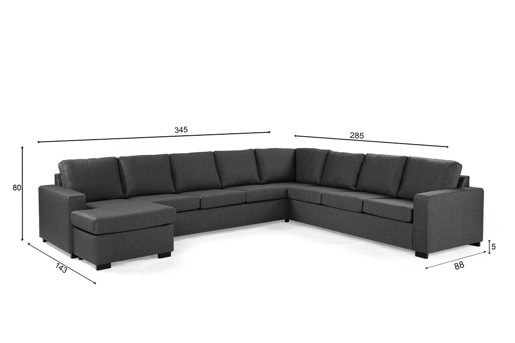 Sofa Kris | Anthrazit Inari | Langer Sessel links + rechts