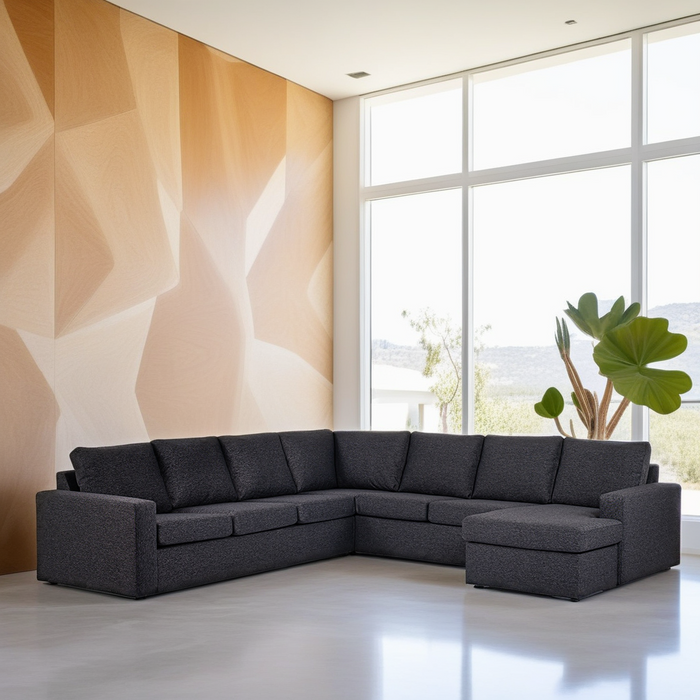 Ecksofa Becca | Anthrazit Dortmund | Langsessel L+P