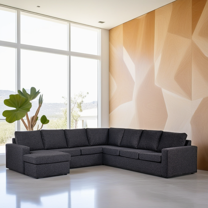 Ecksofa Becca | Anthrazit Dortmund | Langsessel L+P