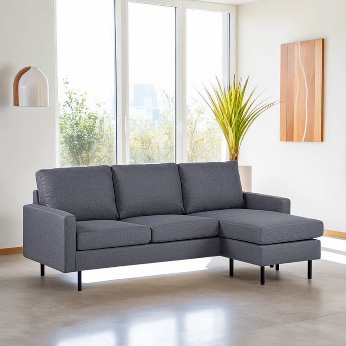 Felicity Eckbank | Dunkelgrau Malmo | Langer Sessel L+P