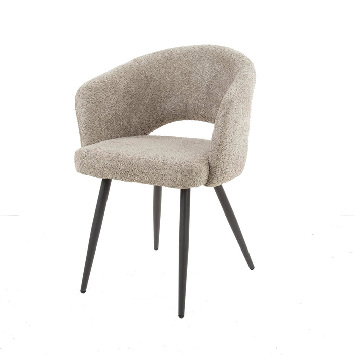 Esszimmerstuhl Salem – Elegantes Beige-Bouclé für eine stilvolle Einrichtung