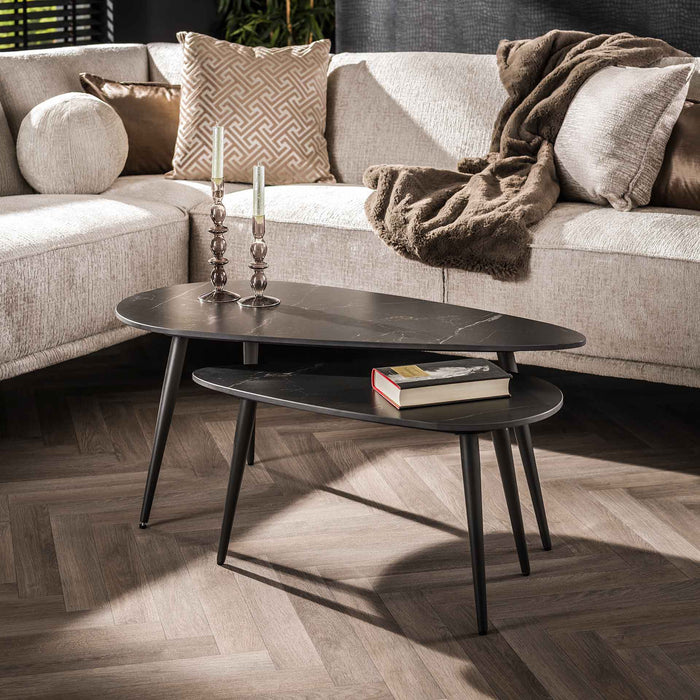 Couchtisch Marcus | 2er-Set | Schwarze Keramik