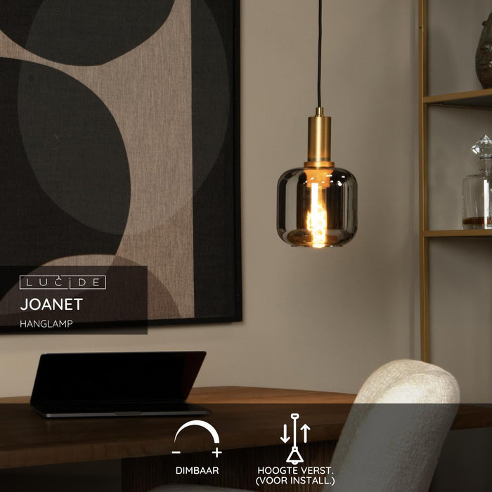 Hängelampe Joanet | Graues Glas