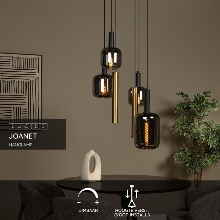Hängelampe Joanet | Goldfarbenes Glas