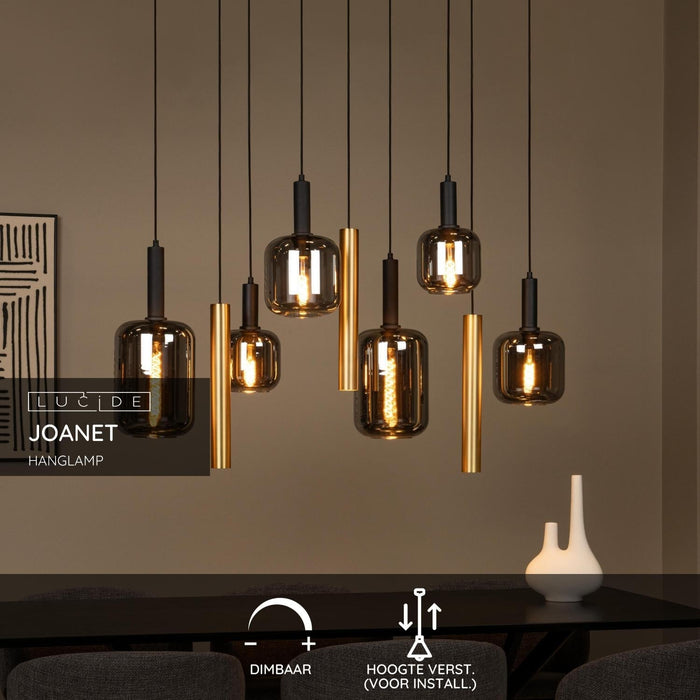 Hängelampe Joanet | Goldfarbenes Glas