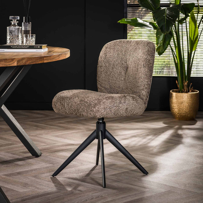 Esszimmerstuhl Read – Luxuriöser Bouclé in Taupe für maximalen Komfort