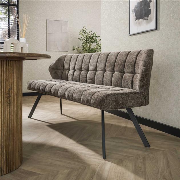 Esszimmerbank Raster | Taupefarbener Stoff
