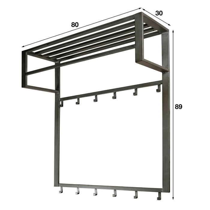 Garderobe Dero | Graues Metall